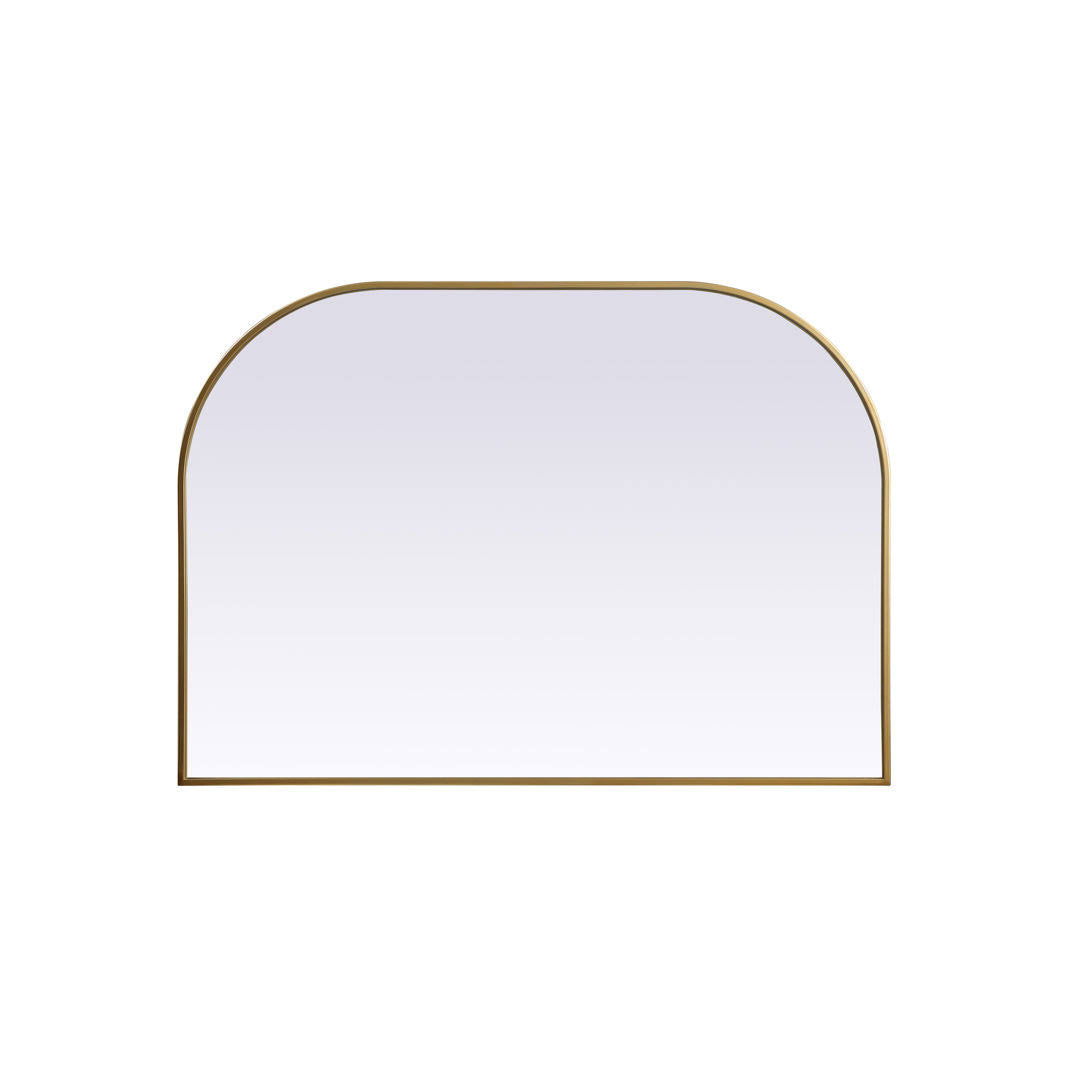Savina Wide Arch Metal Wall Mirror Finish: Brass, Size: 34" x 36"