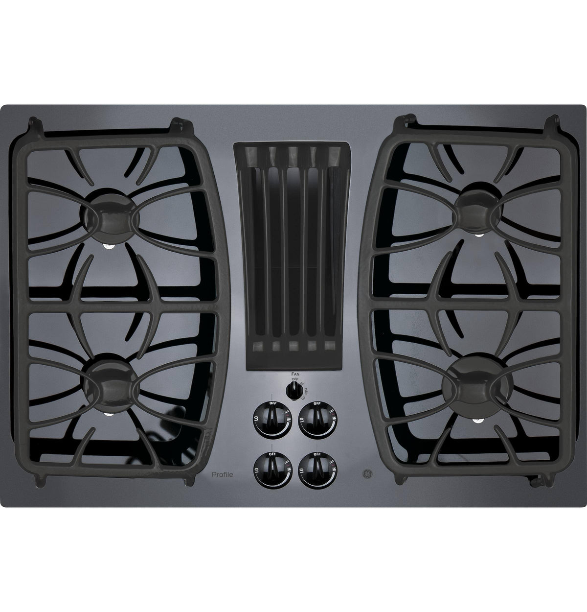 GE Appliances PGP9830DRBB Profile Built-In Gas Downdraft Cooktop - Black 30"